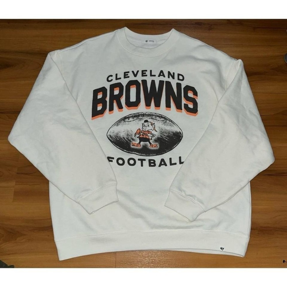 Mens‎ 47 Brand Cleveland Browns NFL Football Crewneck Pullover Sweatshirt